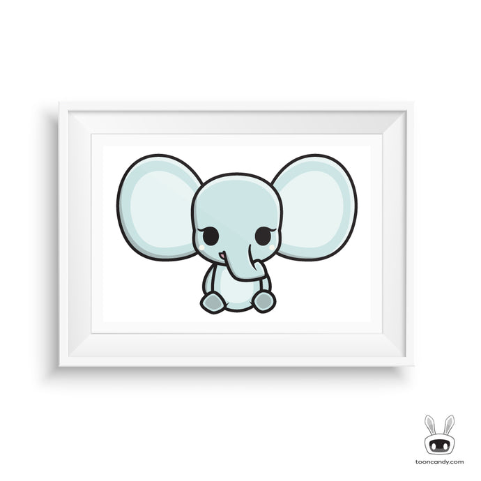 Elephant Nursery Art Print: Sitting