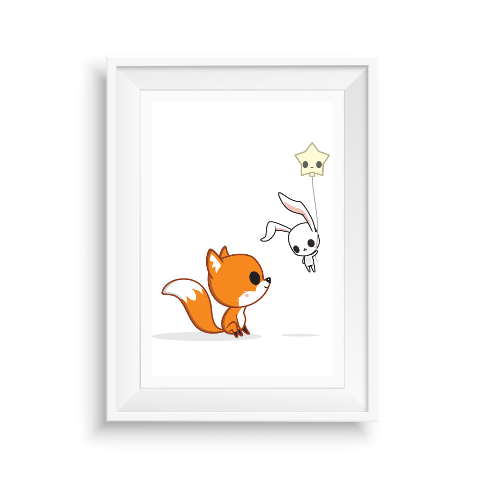 Fox and Bunny Nursery Art Print