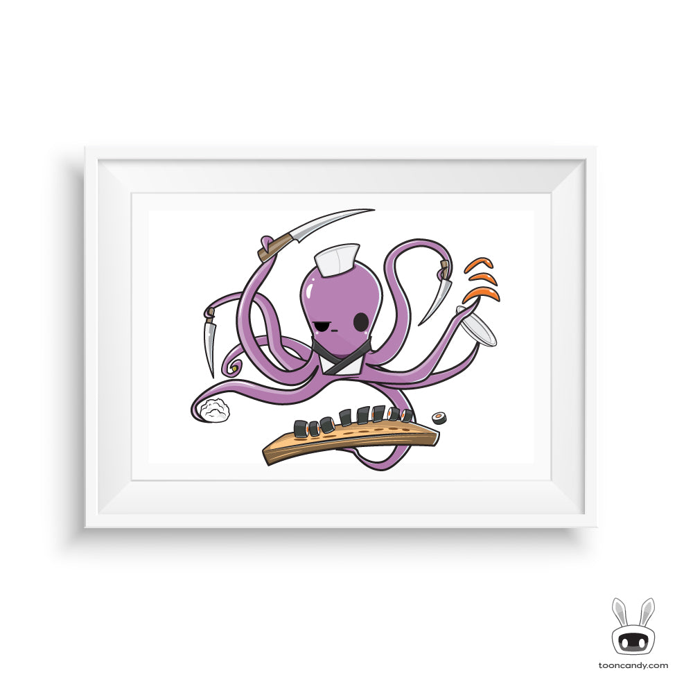 Octopus-Sushi-Chef-Sushi-Art-Print
