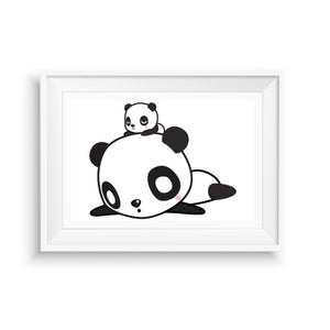 Pandas Stacked Art Print