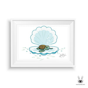 Sea-Turtle-Seashell-Nursery-Art